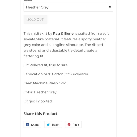 Rag & bone vintage terry skirt - Picture 7 of 10